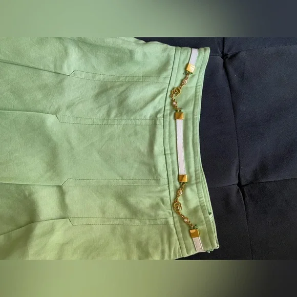 Gucci Green Viscose & Linen Pleated Skirt pre-owned size S - Picture 8 of 11